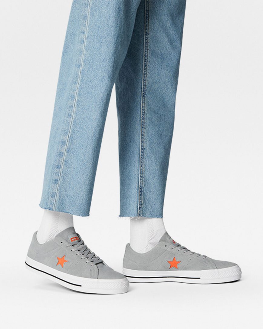 Tenis Skate Converse One Star Pro Masculino Cinzentas Laranja Branco | PT F0P8013